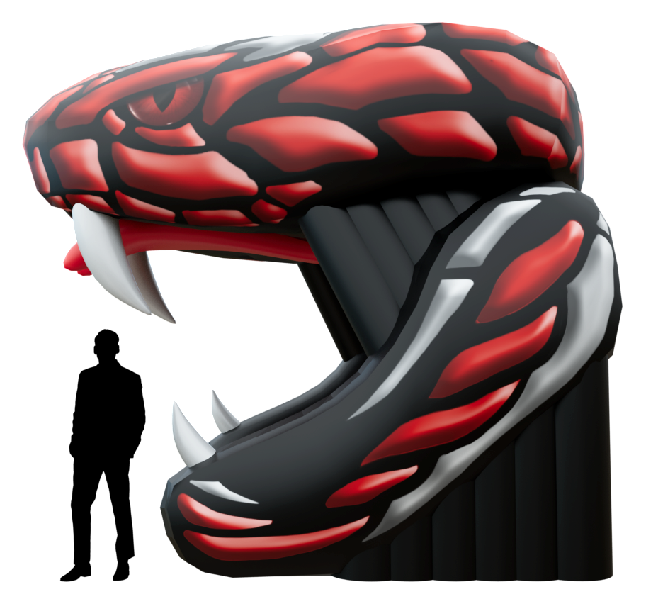 Inflatable Snake Head Tunnel Side