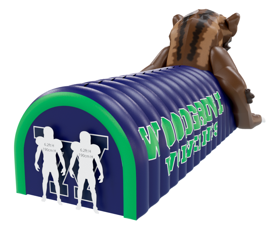 Inflatable Wolverine Mascot Tunnel Back