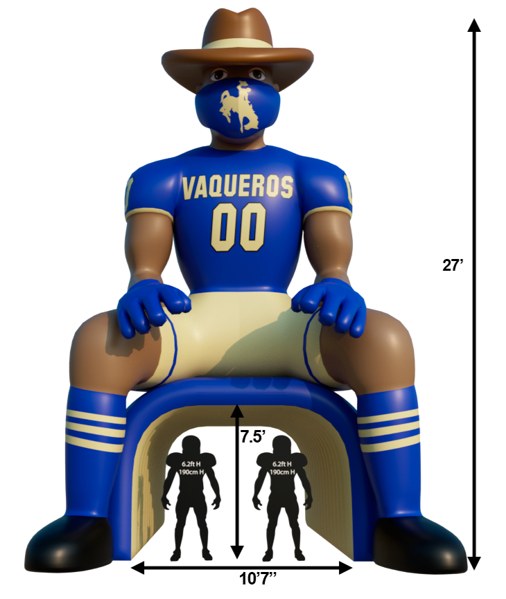 inflatable cowboy mascot football tunnel