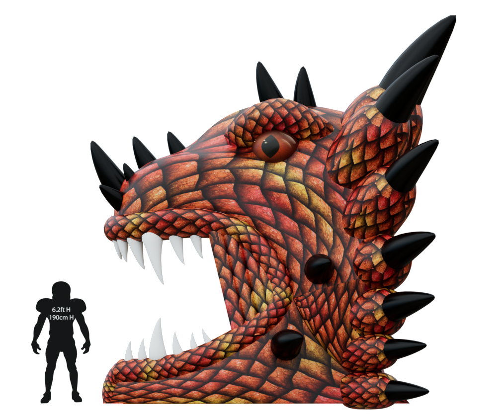 Inflatable Dragon Head Tunnel