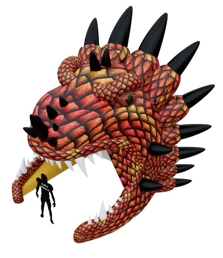 Inflatable Dragon Head Tunnel