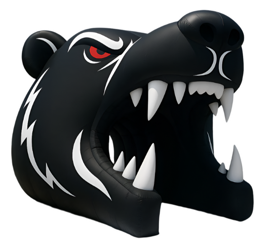 Inflatable Grizzly Bear Head Tunnel