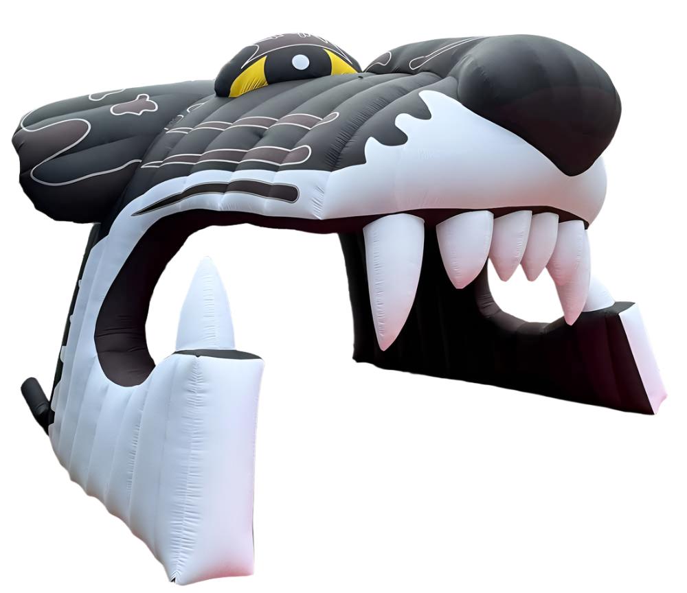 inflatable jaguar mascot tunnel