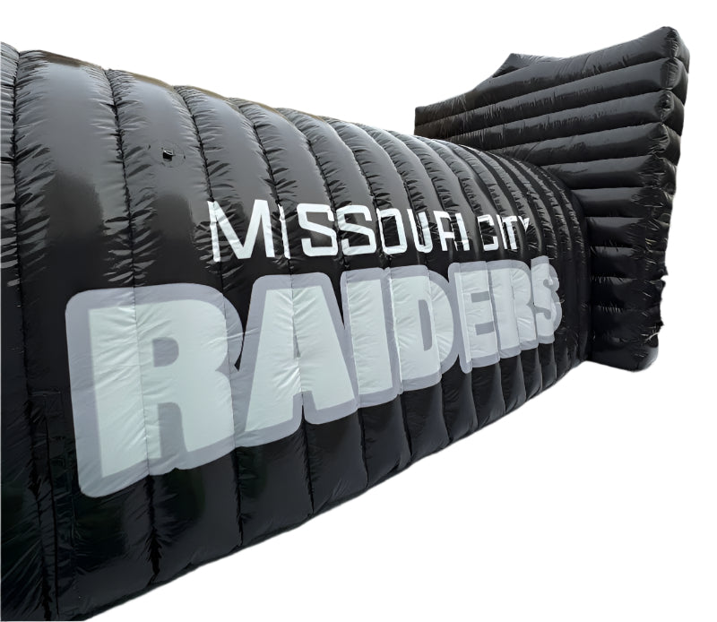 inflatable raiders football tunnel side view