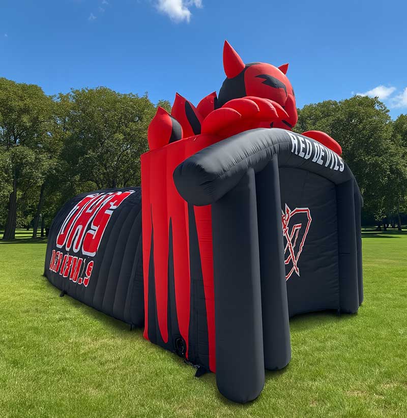Inflatable Red Devils Tunnel Front Side