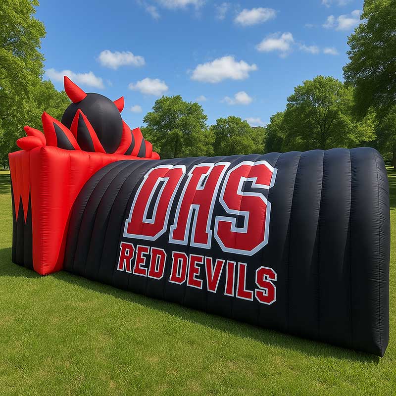Inflatable Red Devils Tunnel Side
