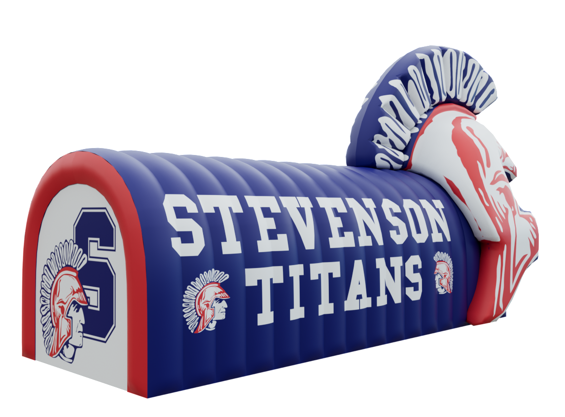 Inflatable Spartan Titans Tunnel Side Back
