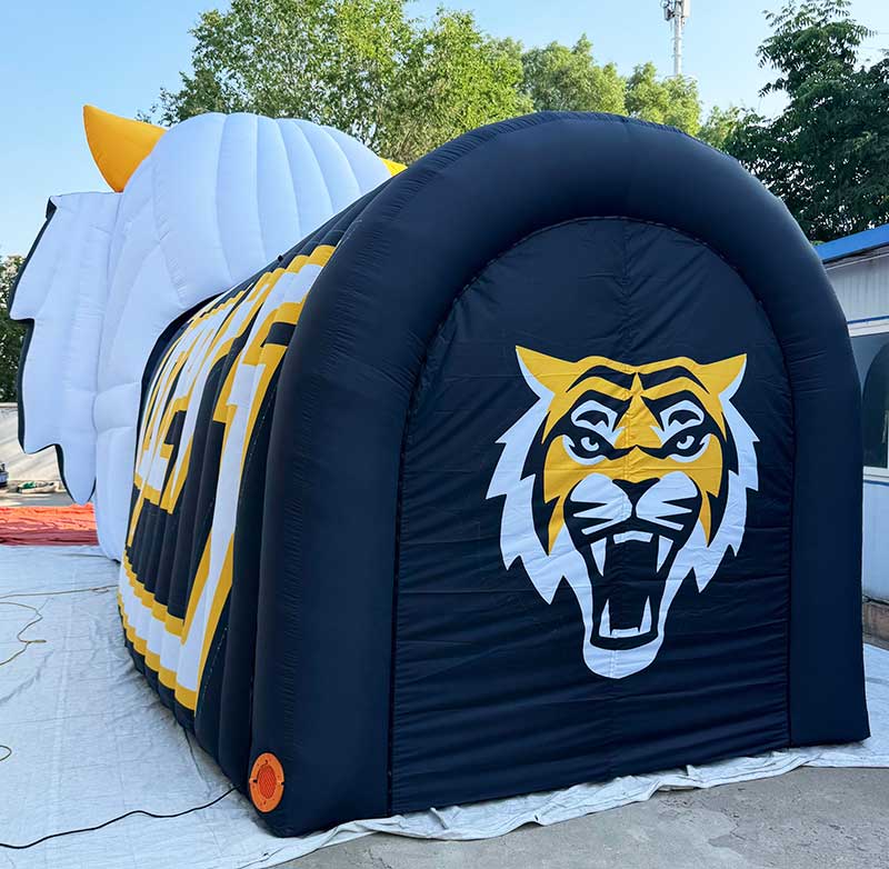 inflatable tiger mascot tunnel back