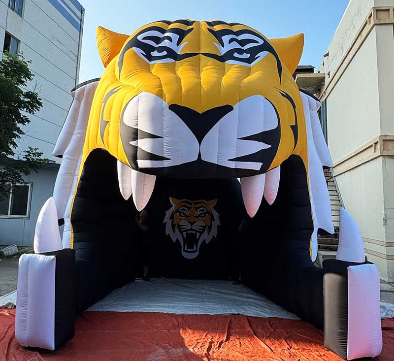 inflatable tiger mascot tunnel front