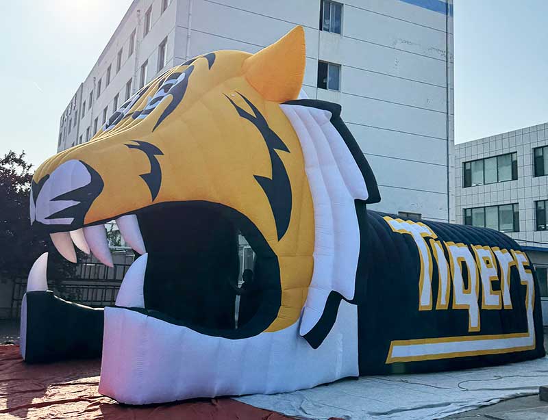 inflatable tiger mascot tunnel side