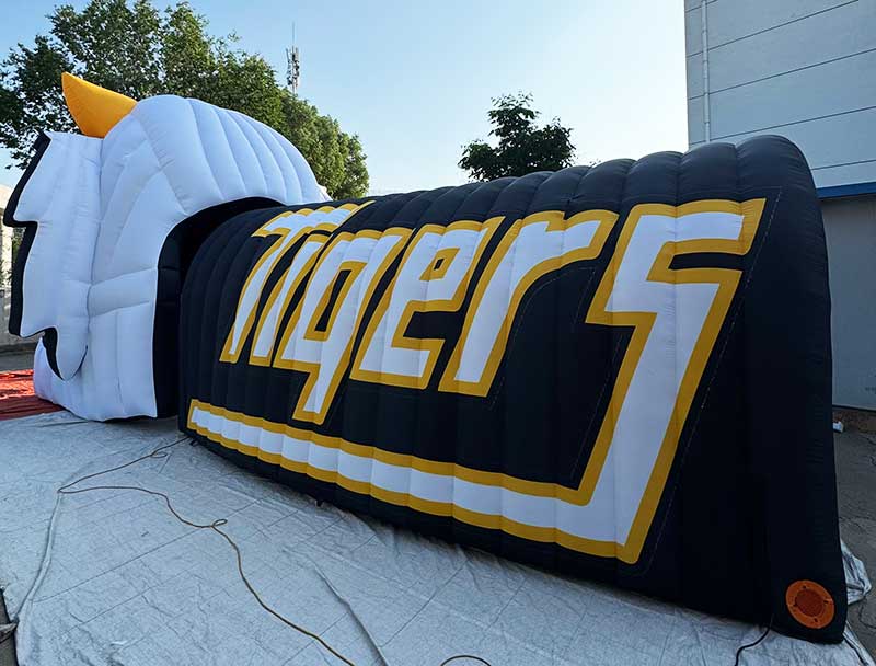 inflatable tiger mascot tunnel side