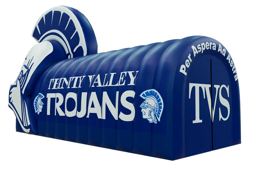 Inflatable Trojan Helmet Tunnel Back