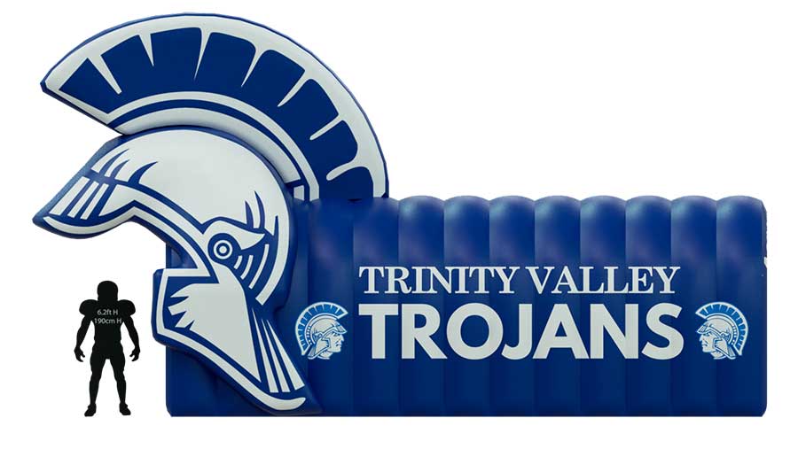 Inflatable Trojan Helmet Tunnel Side
