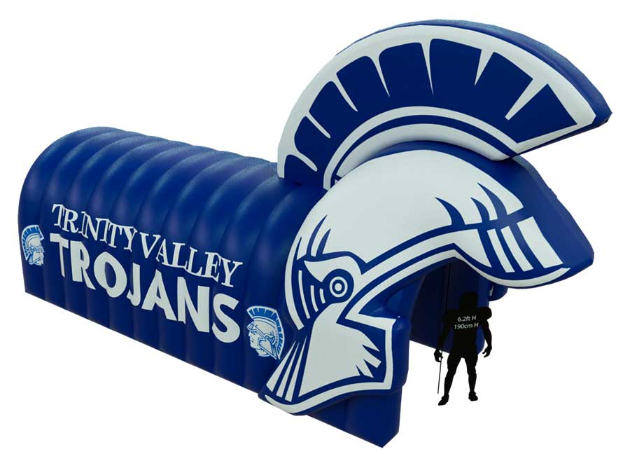 Inflatable Trojan Helmet Tunnel Side Top
