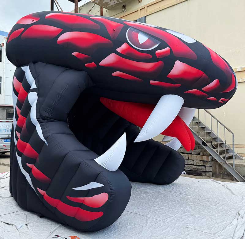 inflatable venom snake head tunnel side view 2