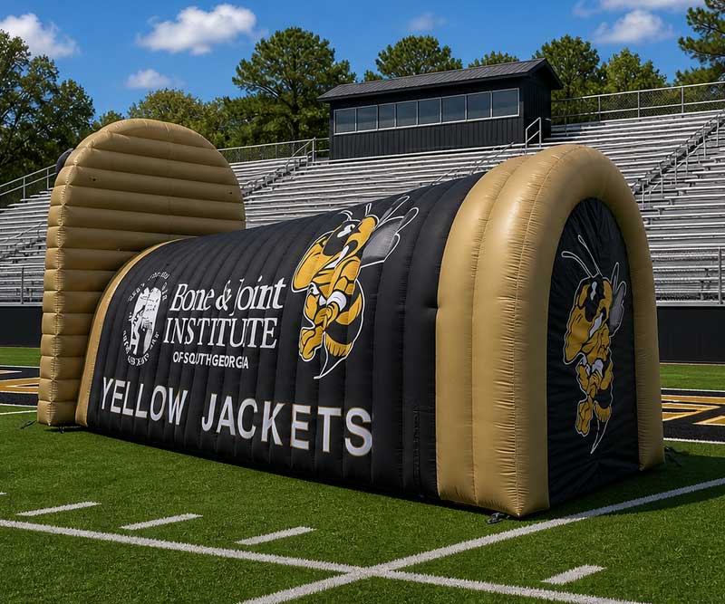 3D Yellow Jacket Inflatable Tunnel Side Back