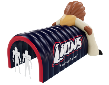 Inflatable Lion Mascot Tunnel Back