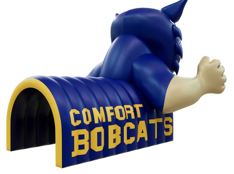 Inflatable Bobcat Mascot Tunnel Back