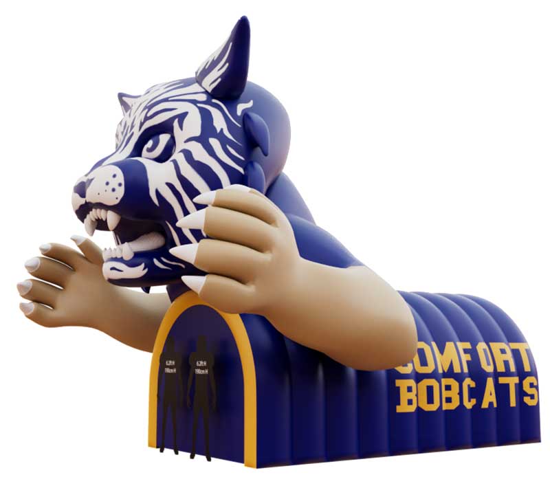 Inflatable Bobcat Mascot Tunnel Side