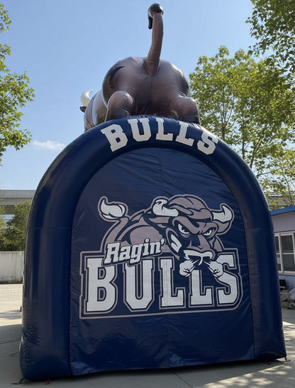 Custom Inflatable Bull Mascot Tunnel