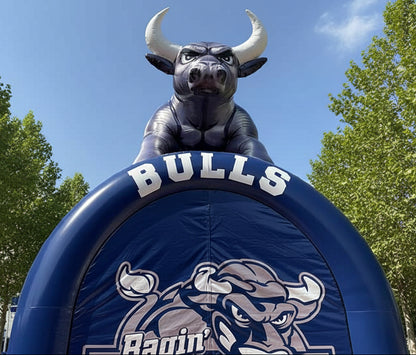 inflatable bull mascot tunnel