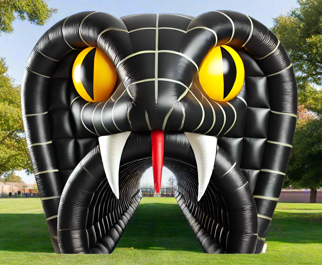 Inflatable Cobra Head Tunnel Black