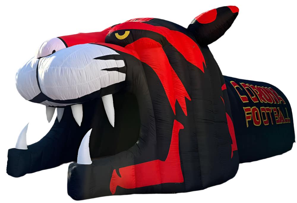 Inflatable Cougar Mascot Head Tunnel