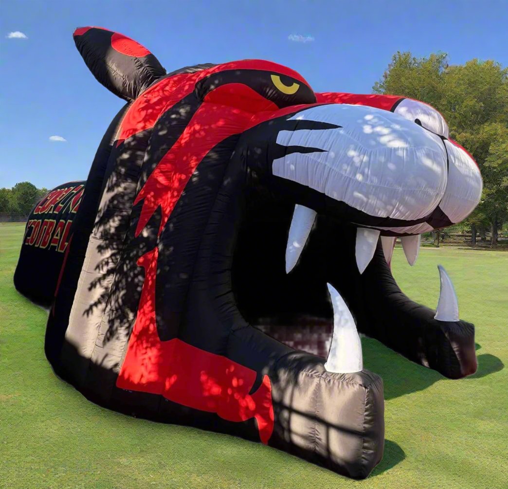 Inflatable Cougar Mascot Head Tunnel