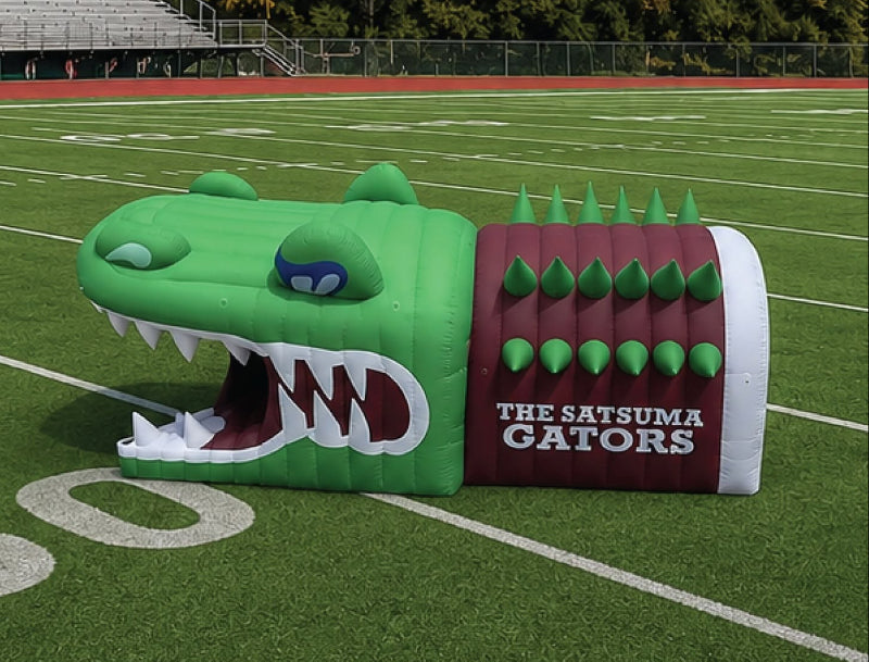 large inflatable gator tunnel side top