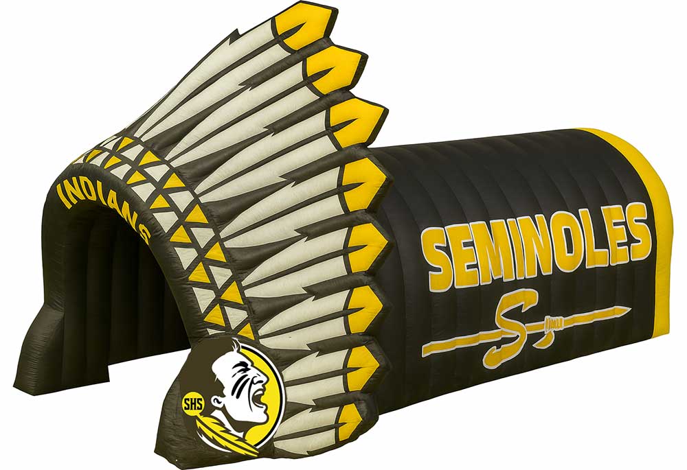 Inflatable Indian Headdress Tunnel Side View