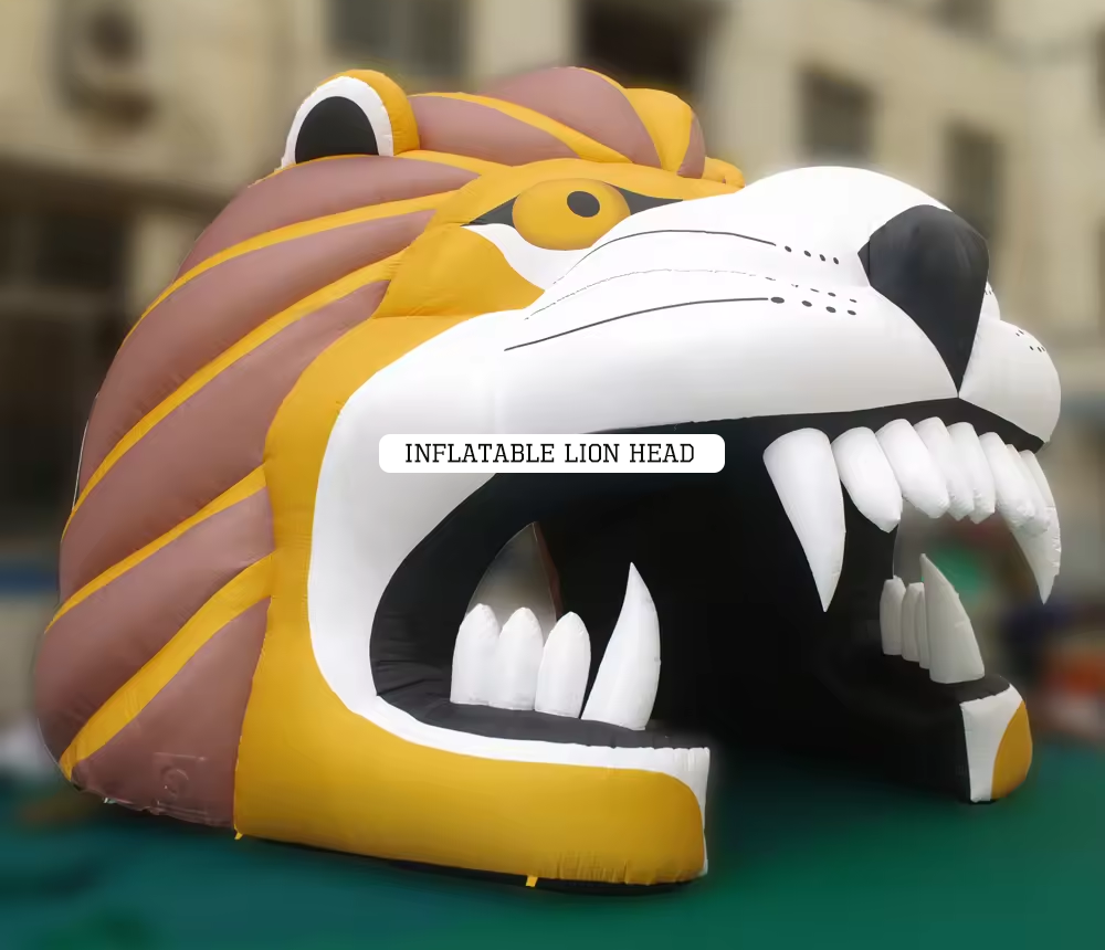 Inflatable Football Tunnel Entrance Lion Head