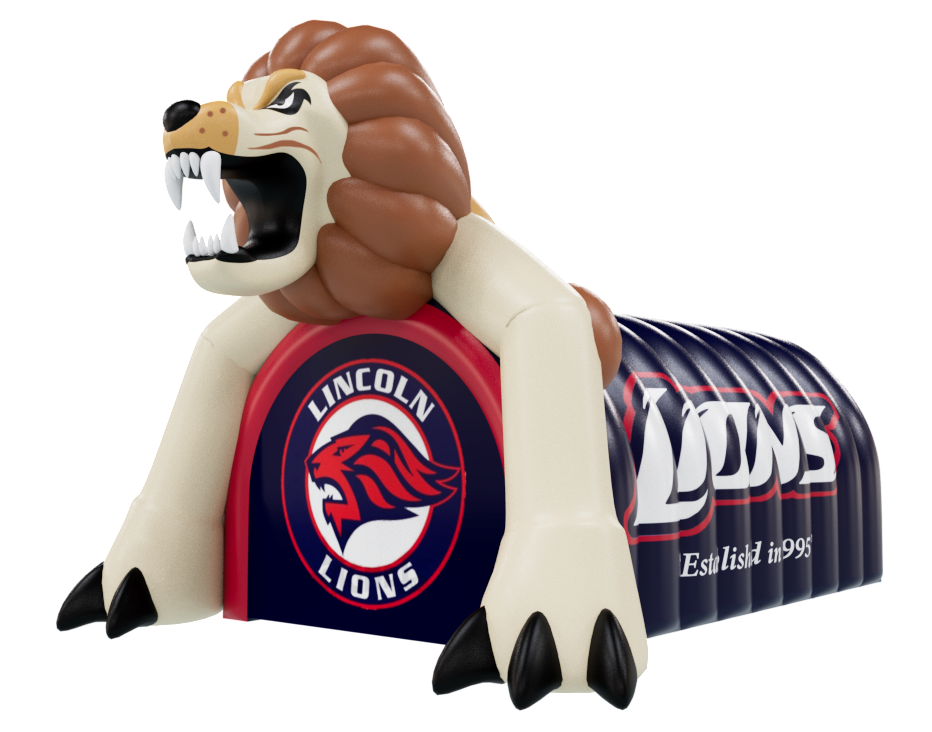 Inflatable Lion Mascot Tunnel Side