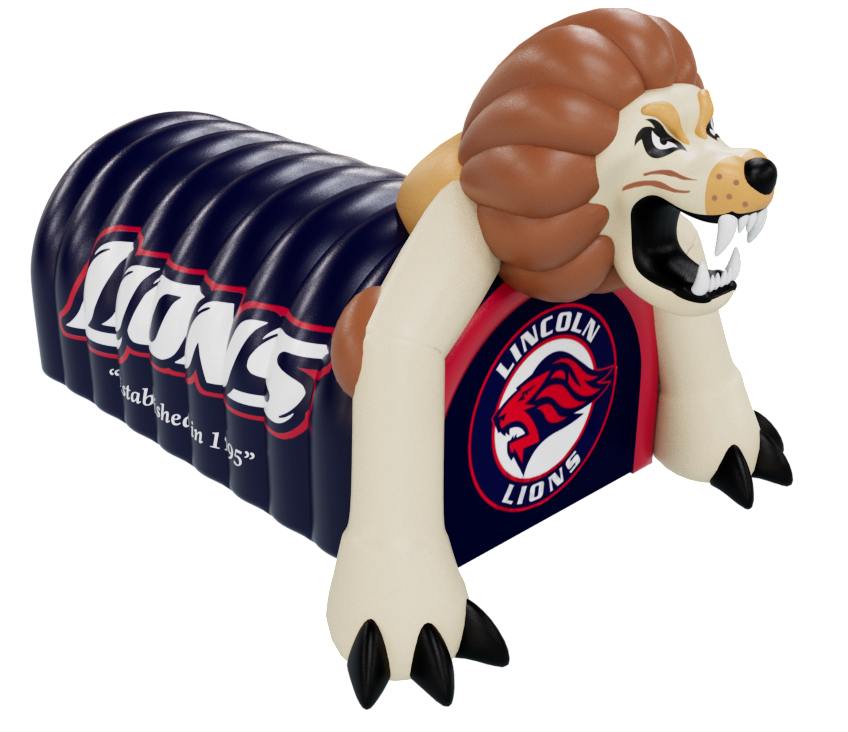 Inflatable Lion Mascot Tunnel Top