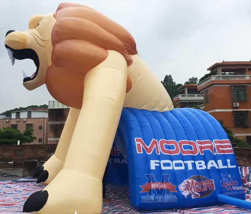Inflatable Mascot Lion Tunnel