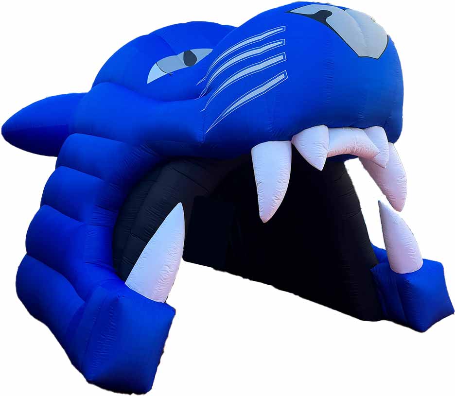 Inflatable Panther Mascot Head Tunnel