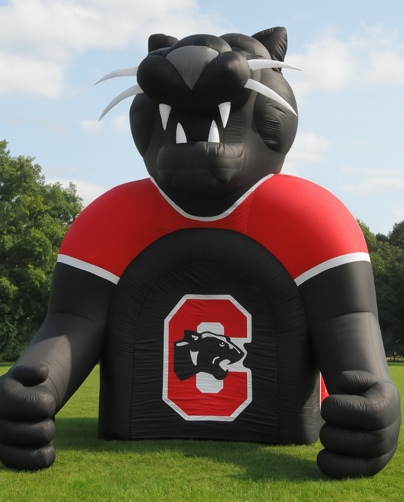 Inflatable Panther Mascot Tunnel Front
