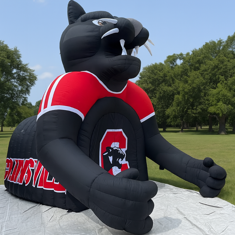 Inflatable Panther Mascot Tunnel