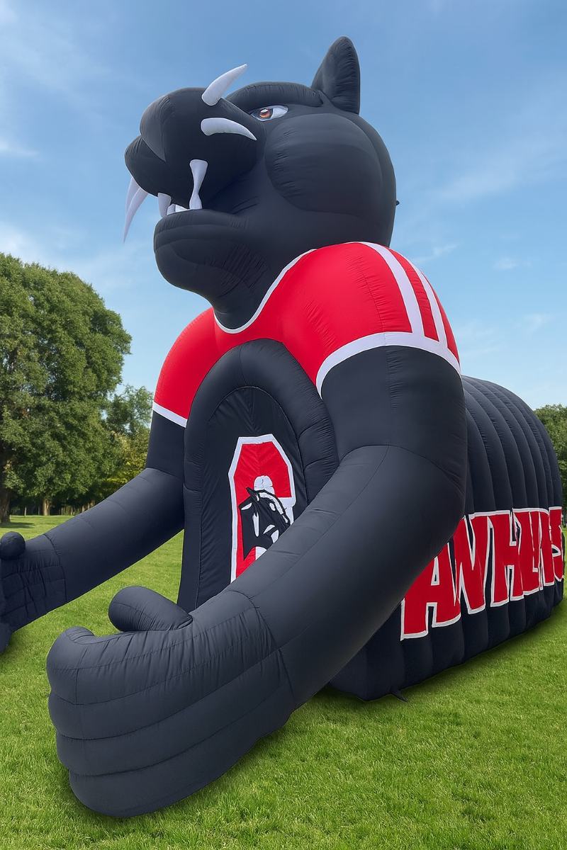 Inflatable Panther Mascot Tunnel Side