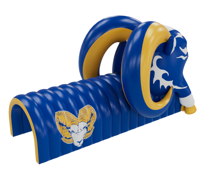 Inflatable Rams Head Mascot Tunnel Back