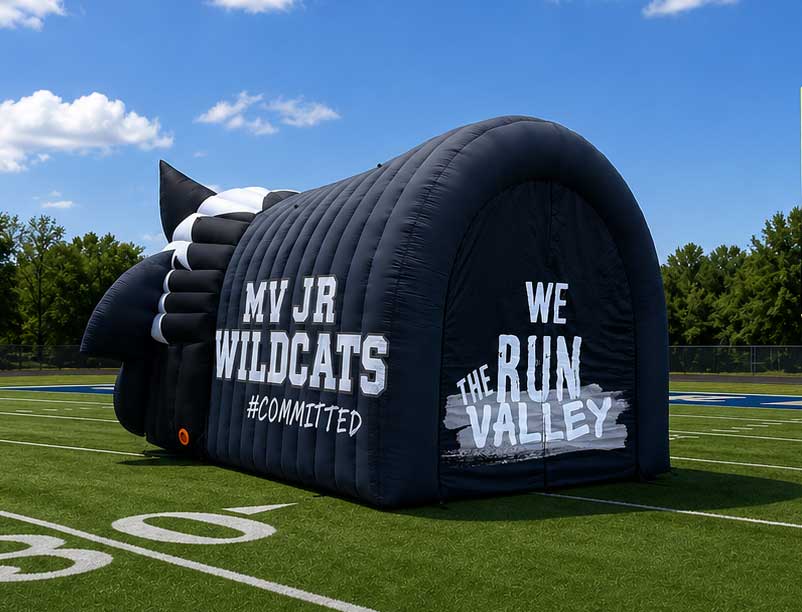 Inflatable Wildcat Head Mascot Tunnel Back
