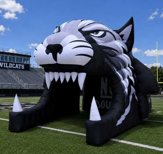 Inflatable Wildcat Head Mascot Tunnel