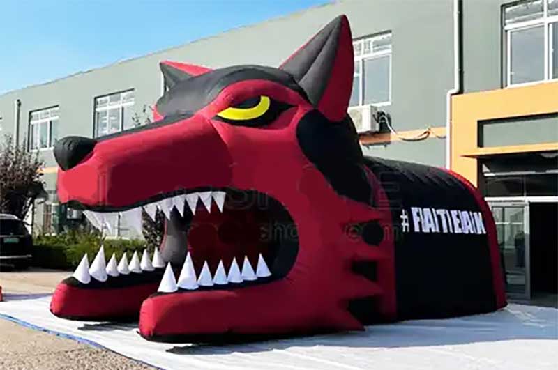 Inflatable Wolf  Mascot Tunnel
