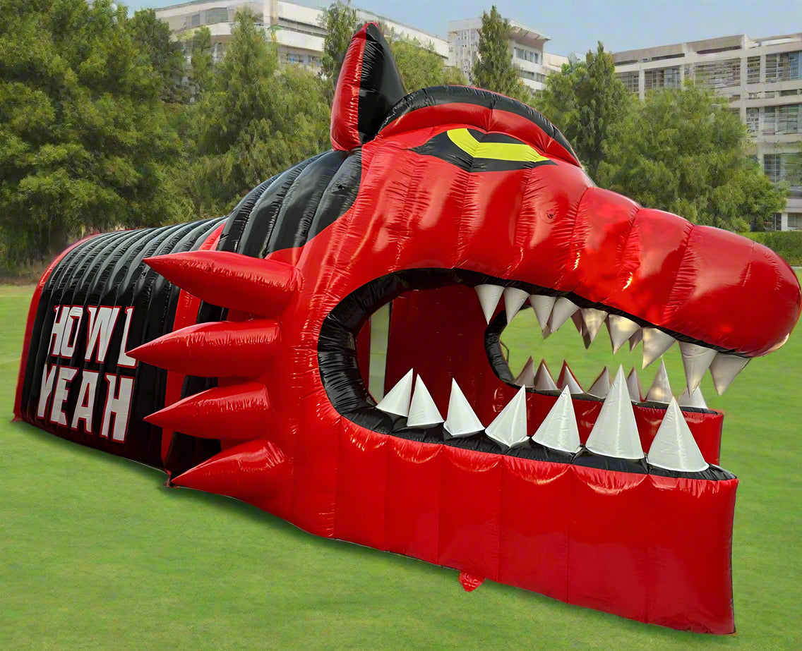 inflatable wolf mascot tunnel