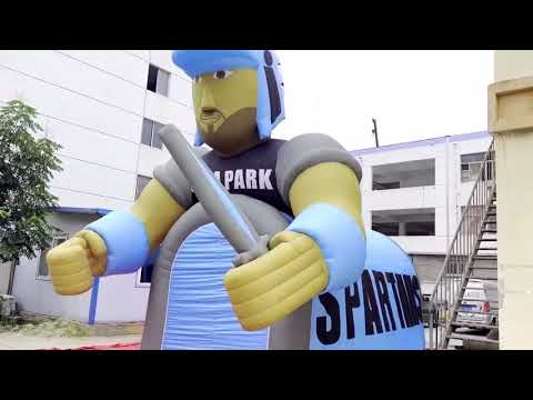 Inflatable Spartans Mascot Football Tunnel Video