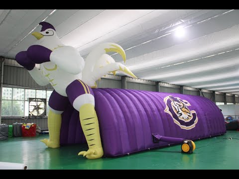 Inflatable Fighting Chicken Mascot Football Tunnel Video