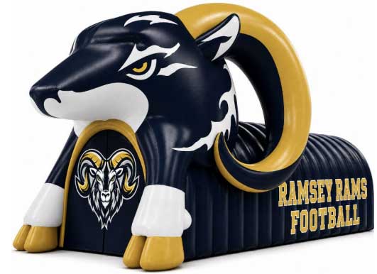 Inflatable Rams Head Mascot Tunnel Side