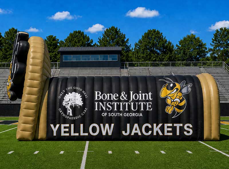 3D Yellow Jacket Inflatable Tunnel Side