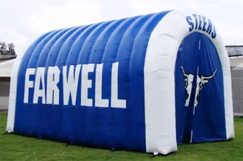 Blue Inflatable Football Tunnel With Logo