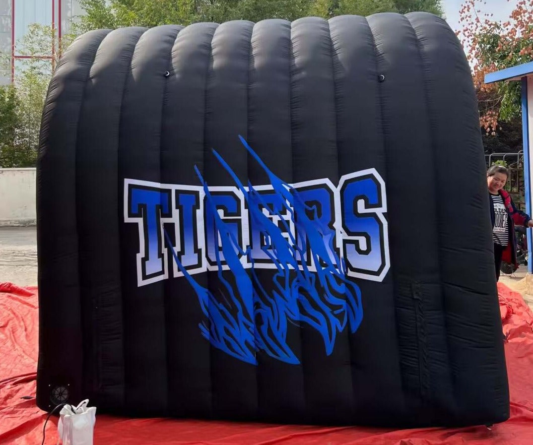 Black Inflatable Football Tunnel With Logo